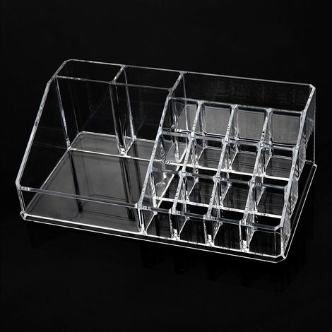 Organisateur Maquillage Acrylique Bote à Bijoux Transparent de Maquillage Pinceaux Cosmétique Pot de Rangement de Brosses Porte pour Salle de Bain, Chambre à Coucher, Coiffeuse, (1/4)
