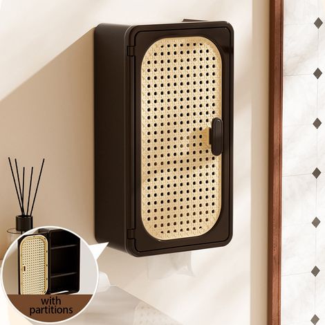 Scatola portaoggetti con coperchio, porta carta igienica impermeabile a parete, ripiano di grande capacità, Geschikt voor bagno (1/4)