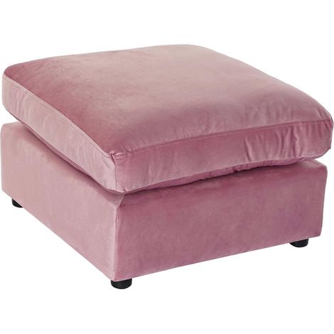 Pouf rose élégant en polyester pour salon relaxant - Rose clair velouté (1/4)