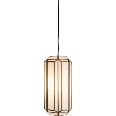 Suspension en verre laiton antique - laiton antique et verre blanc (1/5)