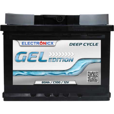 Electronicx Edition Gel Batterie 80 AH 12V Wohnmobil Boot Versorgung (1/5)