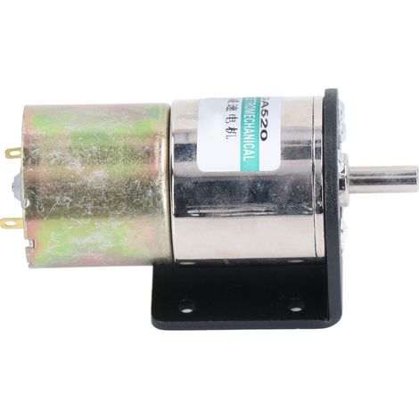 Micromoteur à balais avec support, verrouillage automatique, format compact, vitesse réglable, moteur à engrenages basse vitesse, 24 V CC, 10 W, 0-300 tr/min (1/5)