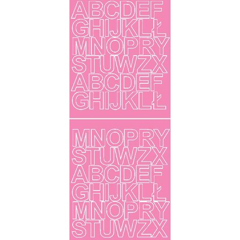 Selbstklebende Buchstabenaufkleber, 3,5 cm, rosa glänzend