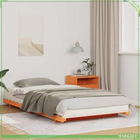 ABI Cadre de lit surélevé Marron cire 90 x 220 cm 7291712317217 (1/5)