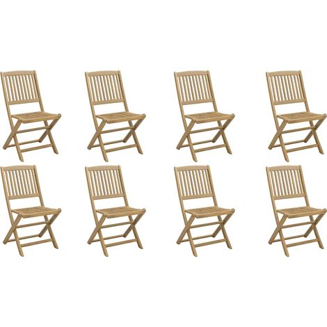 Maison Exclusive - Sedie da Giardino Pieghevoli 8 pz Legno Massello di Acacia