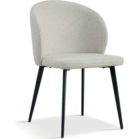 Stuhl mit Stoffbezug für das Esszimmer in Beigetönen. Kollektion HARDIN (1/5)