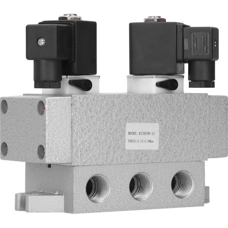 Électrovanne pneumatique 2 positions 5 voies, contrôleur électrique G1/2 po K25D2H-15 6 Hz AC 220 V (1/5)