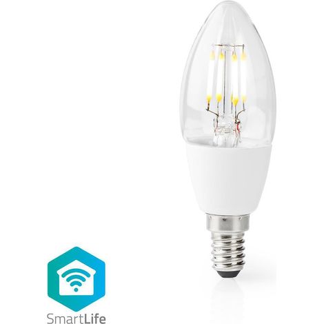 Lampara led vintage smartlife wifi e14 400 lumenes 5w varm vit 2700k vidrio androidios ljus 1