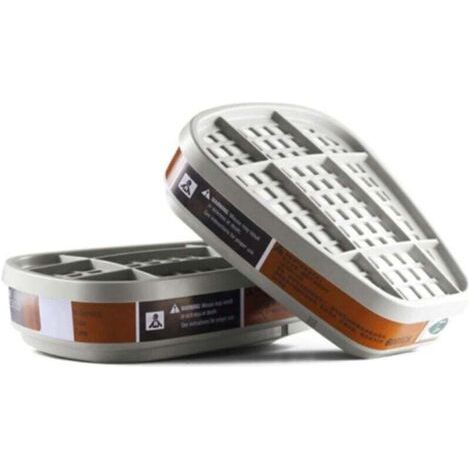 Lot de 2 cartouches respiratoires 6001CN anti-vapeur de peinture organique pour protection 6200 (1/4)