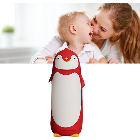 Gourde isotherme pingouin 300 ml rouge, idéale pour les activités de plein air. (1/5)