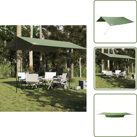 The Living Store Tarp Grün 400x294 cm Wasserdicht - Zelte - Campingzelt - Regenschutz - Wasserdichte Plane - Polyesterzelt (1/5)