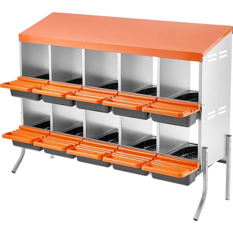 Mophorn 2-stöckiges Legenest 1320x525x990 mm, 10 Fächer, Hühnernest aus Metall mit stabilen Beinen und Belüftungslöchern, Geflügelnester mit Abrollfunktion, Enten, Hühner und anderes Geflügel (1/5)