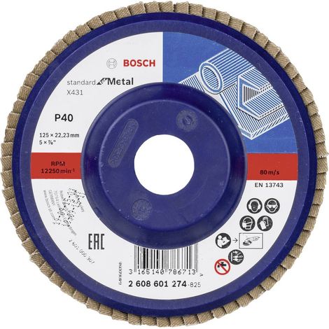 Bosch Accessories 2608601274 X431 Disque segmenté Diamètre 125 mm Ø de perçage 22.33 mm Grain 40 aci (1/2)
