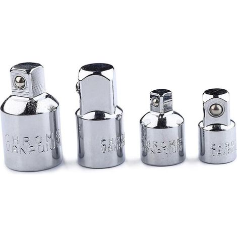 Set di 4 adattatori per bussole a cricchetto, 1/4", 3/8", 1/2", acciaio al cromo vanadio