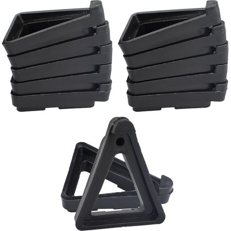 Filiyano-Lot de 24 supports invisibles triangulaires pour pots de fleurs en terre cuite (petits et grands), noirs, pour l'intérieur et l'extérieur. (1/4)