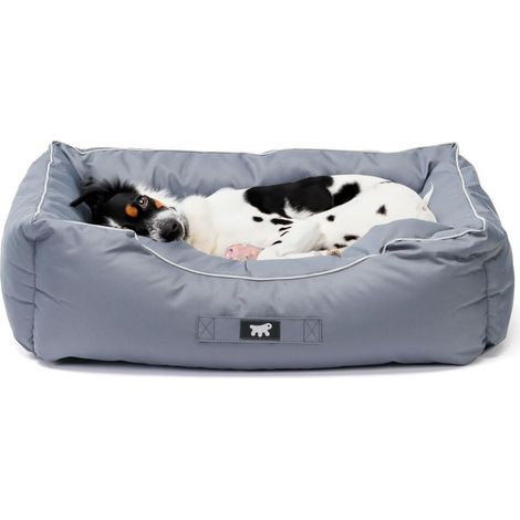 Panier Chien Grande Taille Tissu Résistant aux Rayures Lavable Coussin Chiens imperméable 78 x 56 x 22 cm. Gris (1/5)