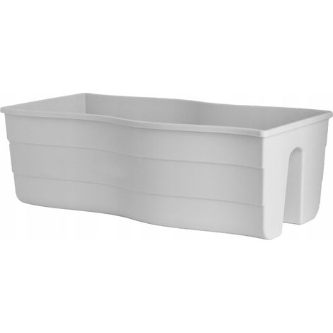 Maceta con barandilla Wave 60  Blanca