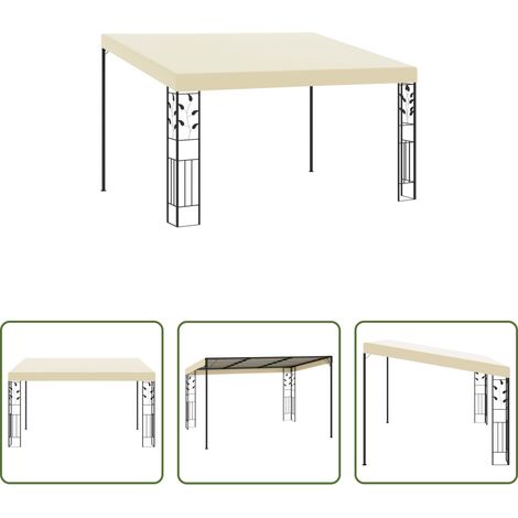 Wandanbau - Wand-Pavillon 4x3x2,5 m Cremeweiß (1/5)