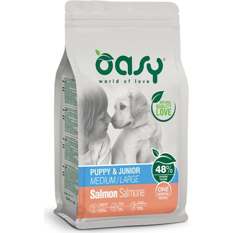 Cane Puppy Medium Large con Salmone 2,5 - 12 kg OASY - size 12 Kg