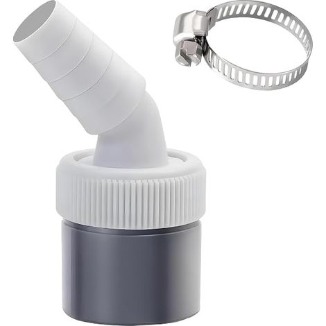 Washing Machine Drain Adapter with Outlet for Hose Diameter 40 mm and Inlet Ø18-23 mm, Universal PP Drain Fitting for Washing Machine, Dishwasher, Dryer, Includes Hose Clamp (1/5)