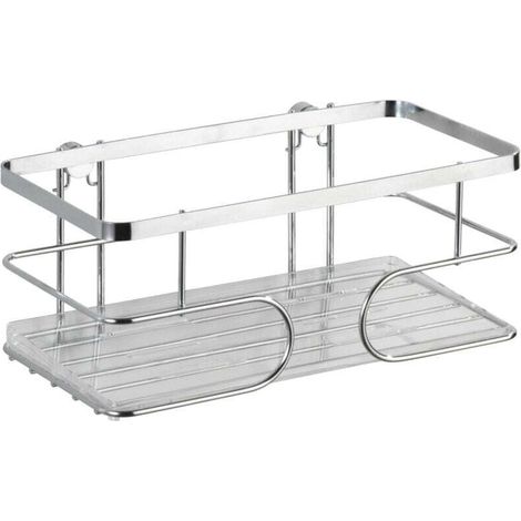 Wandmontiertes Duschregal, Wand-Duschkorb, Premium, Edelstahl, 24 x 10 x 13,5 cm, poliert
