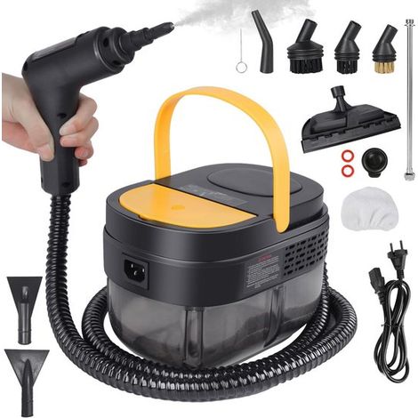 Nettoyeur vapeur portable,Appareil vapeur puissant,Nettoyage en profondeur de la maison,Temps de chauffe : 10 secondes,Réservoir de 1600 ml,Jaune (1/5)