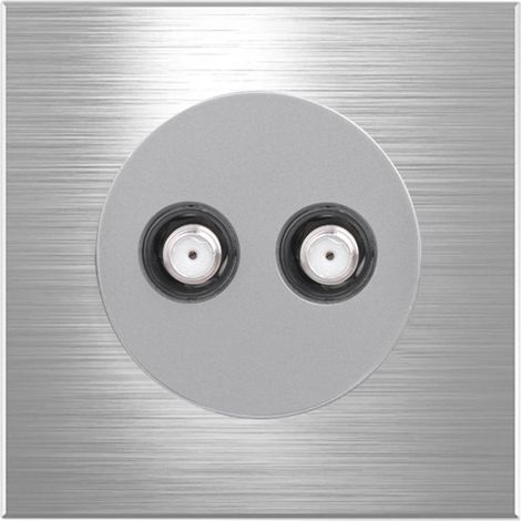 Prise Tv Double Type F - Réseau Câblé - Installation Domestique Et Professionnelle - 2 Sorties F - 1 Pièce (1/5)