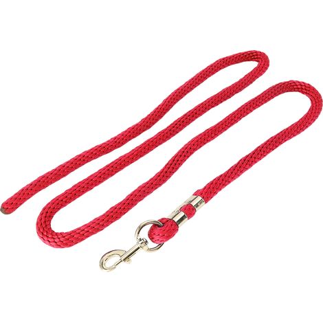 Longe pour cheval de 2 m, anti-casse, antidérapante, avec crochet, rouge. (1/5)