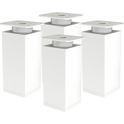 Verstellbare Möbelfüße, 4er-Set – Eloxiertes Aluminium, 120 mm – Tragkraft: 120 kg – Inkl. Montageplatten – Schraubbefestigung
