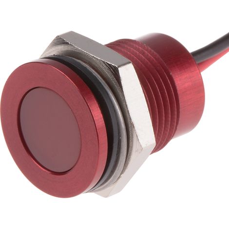 Voyant LED lumineux Rouge RS PRO, dia. 14mm, 12V c.c., IP67 ( Prix pour 1 ) (1/2)