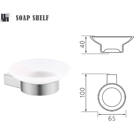 Porte-savon mural en acier inoxydable avec brosse de toilette, porte-papier toilette, porte-serviettes et étagères. Accessoires de salle de bain. (1/5)