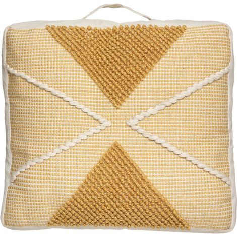 Coussin de sol recyclé Row 48 x 48 x 14 cm Atmosphéra - Ocre