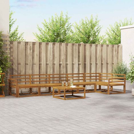 vidaXL  Outdoor Sofa Set  7 pcs Natural Solid Acacia Wood