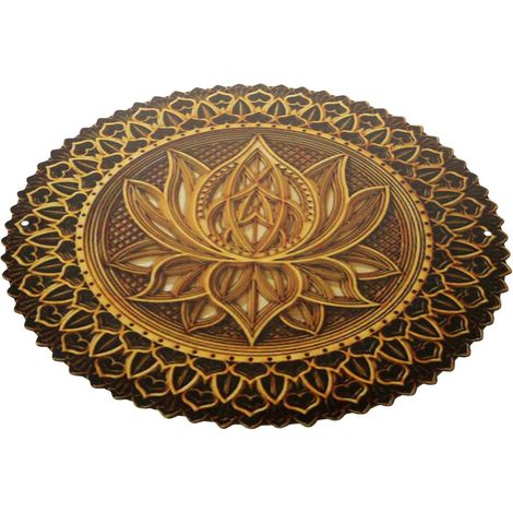 murale ronde artistique HOOWIFFY motif mandala en fer (1/5)