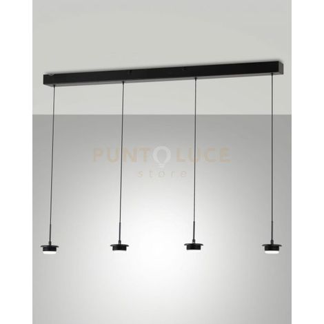 3804-48-101 MONTATURA NERA COMPLETA LINEARE A LED CCT 2700K - 3000K - 4000K- 28W - 3000 lm 4 LUCI DIMMERABILE