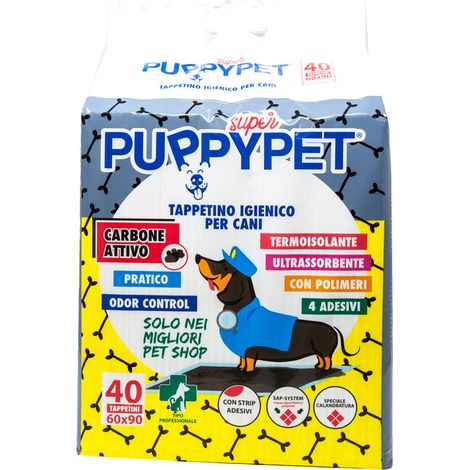 TAPPETINO PUPPY PET CM.60X90 CARBONI ATTIVI PZ.40