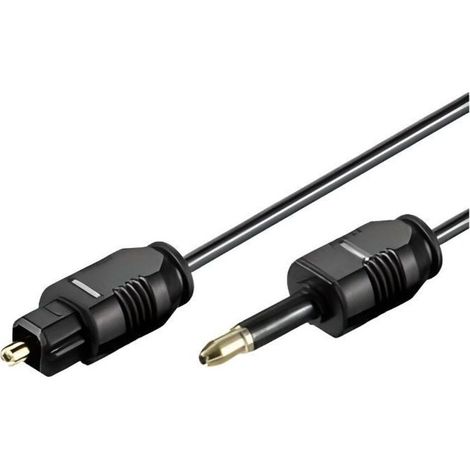 Câble adaptateur audio numérique optique - - Jack 3.5mm vers TosLink - Noir - 1.0m (1/2)