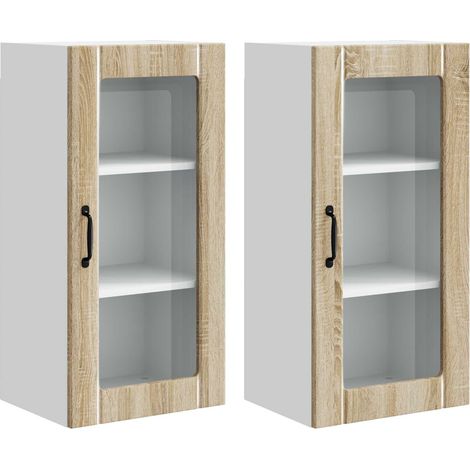Küchenschrank 2 pcs Sonoma-Eiche 40 x 31 x 80 cm Holzwerkstoff vidaXL