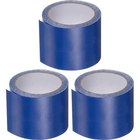 Pack of 3 tarpaulin repair tapes, 8cm x 5m, universal waterproof for awnings, crafts, home improvement, blue (1/5)