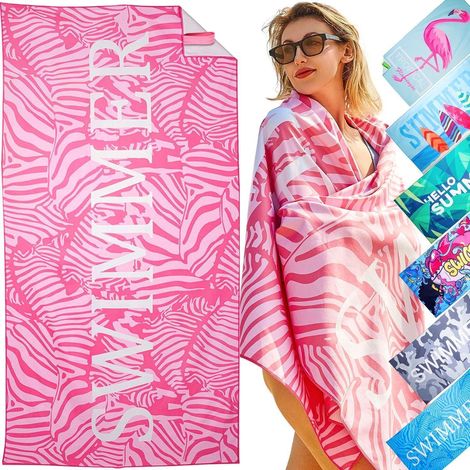 Strandtuch Mikrofaser 180x90 Sandabweisend Swimmer-rosa (1/5)