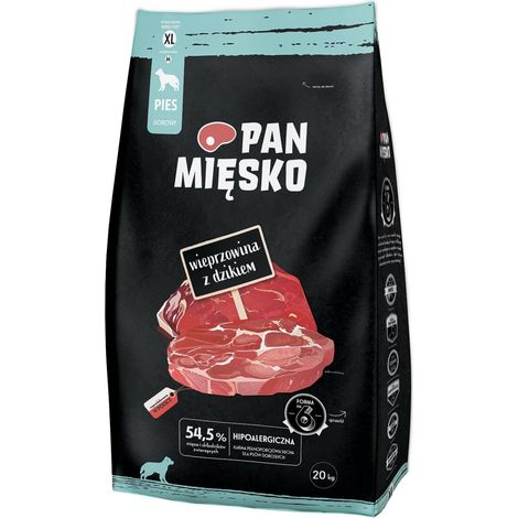 Cibo secco Pan Miesko Maiale con cinghiale XL per cani 20kg