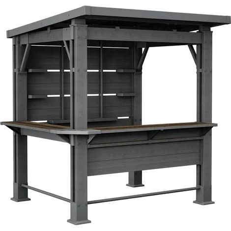 Keter Bar Gazebo Gartenpavillon mit Bartresen, wetterfest, H238 x B230 x T200 cm (1/4)