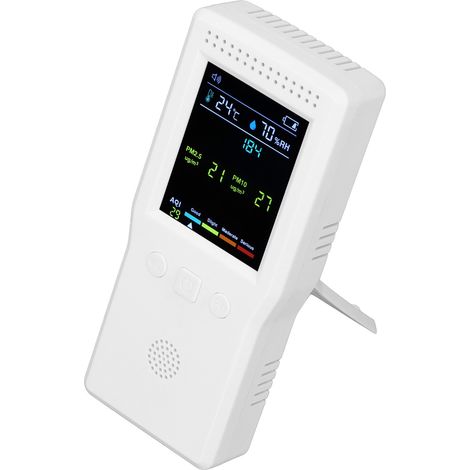 9-in-1 Luftqualitätsdetektor, Multifunktionsmessgerät für CO2, PM2,5, PM10, HCHO, TVOC, Temperatur und Luftfeuchtigkeit, 5-V-Sensor für Zuhause und Büro (1/5)