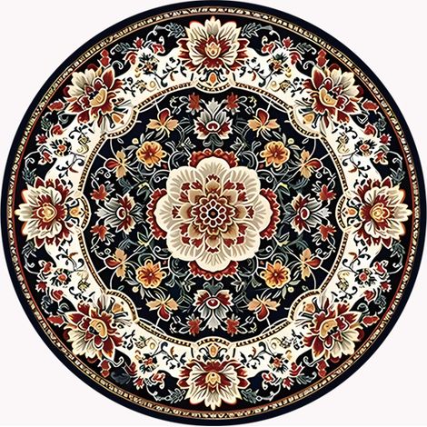 Bohemian Luxury Insulated Placemat, Retro Style Coaster, Round Design, Suitable for Home and Dining Tables - Bohemian 02 - 2020CM2.5mm