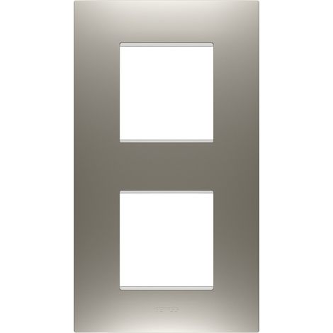PLAQUE EGO 2+2P V ACIER GEWISS GW16024ST