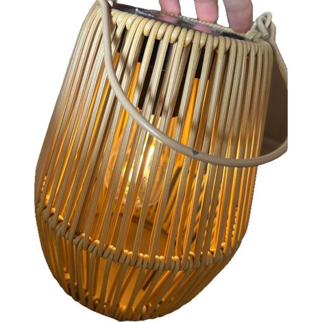 Lanterne solaire suspendue en rotin IP65, étanche, décoration extérieure pour jardin ou balcon (1/5)