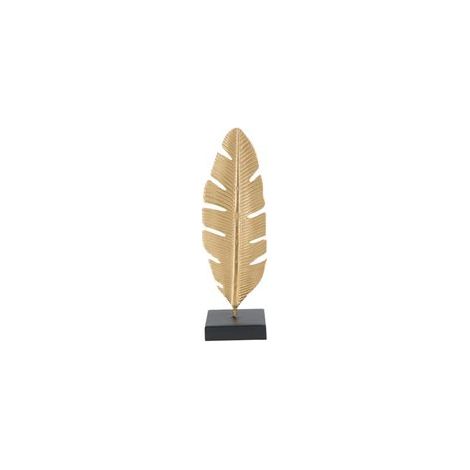 Décoration feuille glamour avec porte-bougie cm 10x10x34
