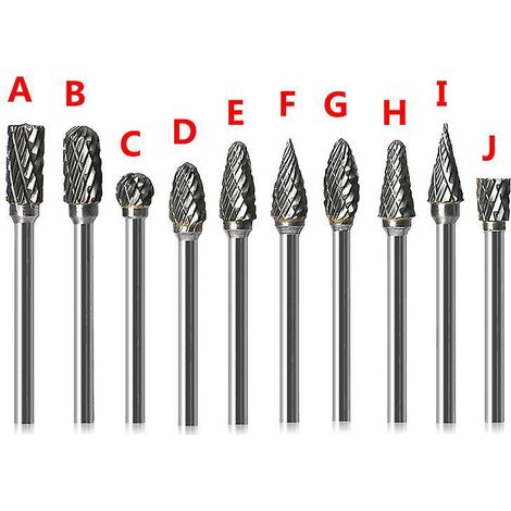 ensemble De 10 Fraises Rotatives En Carbure, Embout Rotatif Dremel En Acier Au Tungstne Double Coupe Avec Tige De 3 Mm (1/8"), Embout De Meuleuse (1/4)