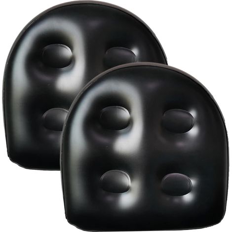 Lot de 2 sièges de spa gonflables avec rehausseur (47 x 37 x 15 cm), pour spa et bain à remous gonflable avec rehausseur en PVC et silicone, noir. (1/5)