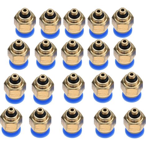 Raccord rapide pneumatique pour tuyau d'air de 4 mm, filetage mâle, connecteur droit à insertion (PC4-M5, 20 pièces) (1/5)